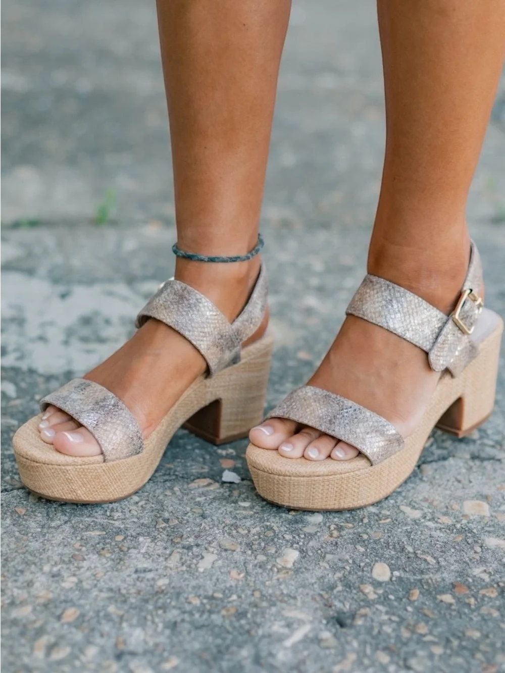 Chocolat Blu Grettel Platform Sandals In Tan Embossed Snake